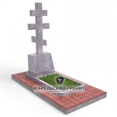 Памятник мраморный "Прямой крест на тумбе" 
